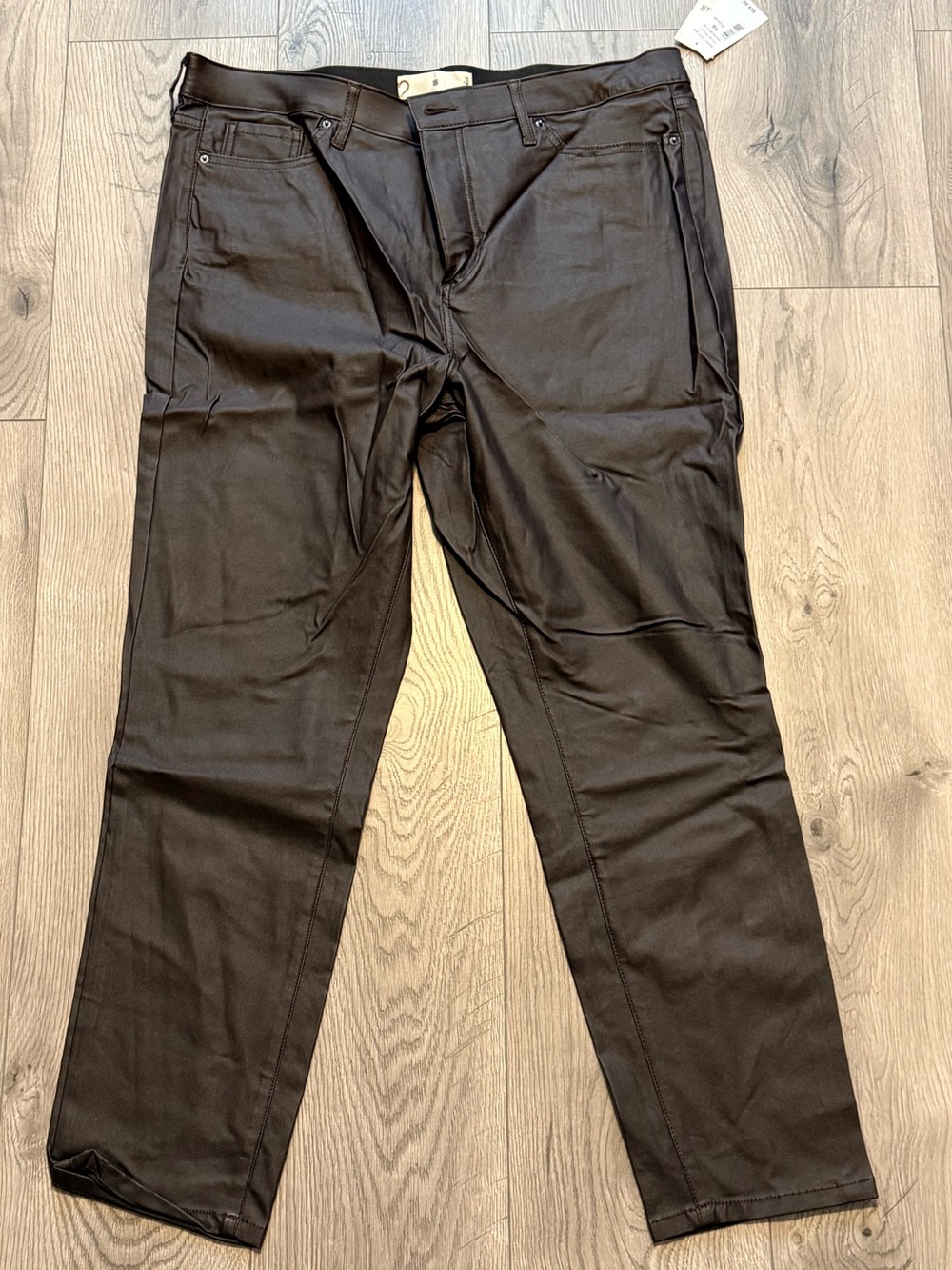 Rickis coated denim in Dark Brown